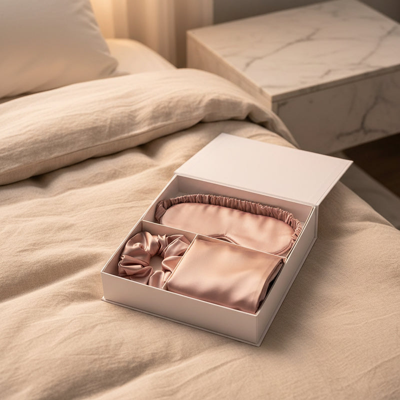The Sericé Sleep Set — Silk Pillowcase, Eye Mask & Scrunchie