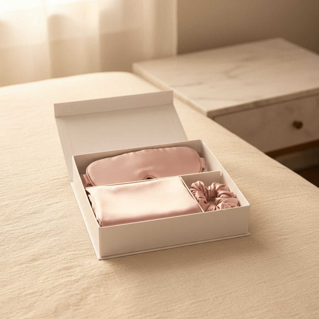 The Sericé Sleep Set — Silk Pillowcase, Eye Mask & Scrunchie